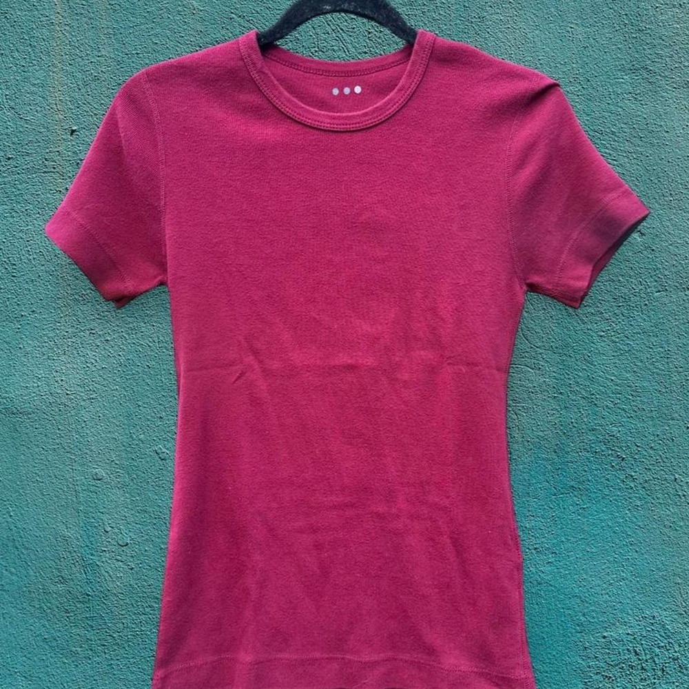 Three Dots Brand Berry Red 100% Cotton T-Shirt